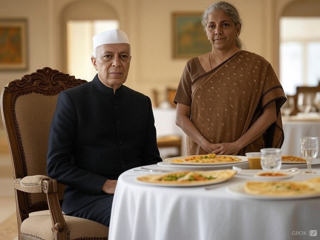 The_Nehru's tweet photo. We are planning to make some changes on GST rates of Masala Dosa. The slabs will be as follows:

Plain Masala Dosa - 9% GST

Masala Dosa with Aloo Bhaji - 12% GST

Masala with Aloo Bhaji, Chutney and Sambar - 18% GST https://t.co/1jsHhE442U