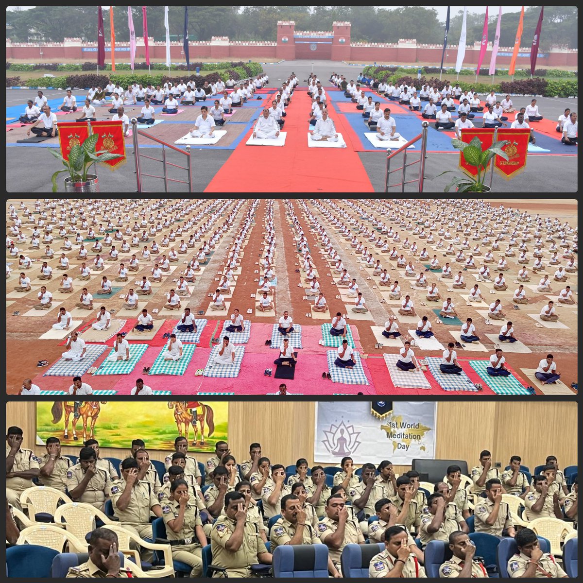 abhilasha_bisht's tweet photo. 🌍🧘‍♂ On the occasion of World Meditation Day, police personnel, officers, and trainers across all training centers, Commissionerates, and districts came together to embrace the power of meditation.

This collective practice highlights the importance of mental well-being, stress management, and fostering personal resilience in the demanding lives of law enforcement. Meditation empowers our forces to serve society with clarity, focus, and compassion.

Let’s prioritize inner peace for a stronger, healthier, and more harmonious tomorrow. 💙✨

#WorldMeditationDay #MentalWellBeing #InnerPeace #TelanganaPolice @ArtofLiving @TelanganaCOPs @RBVRR_TGPA