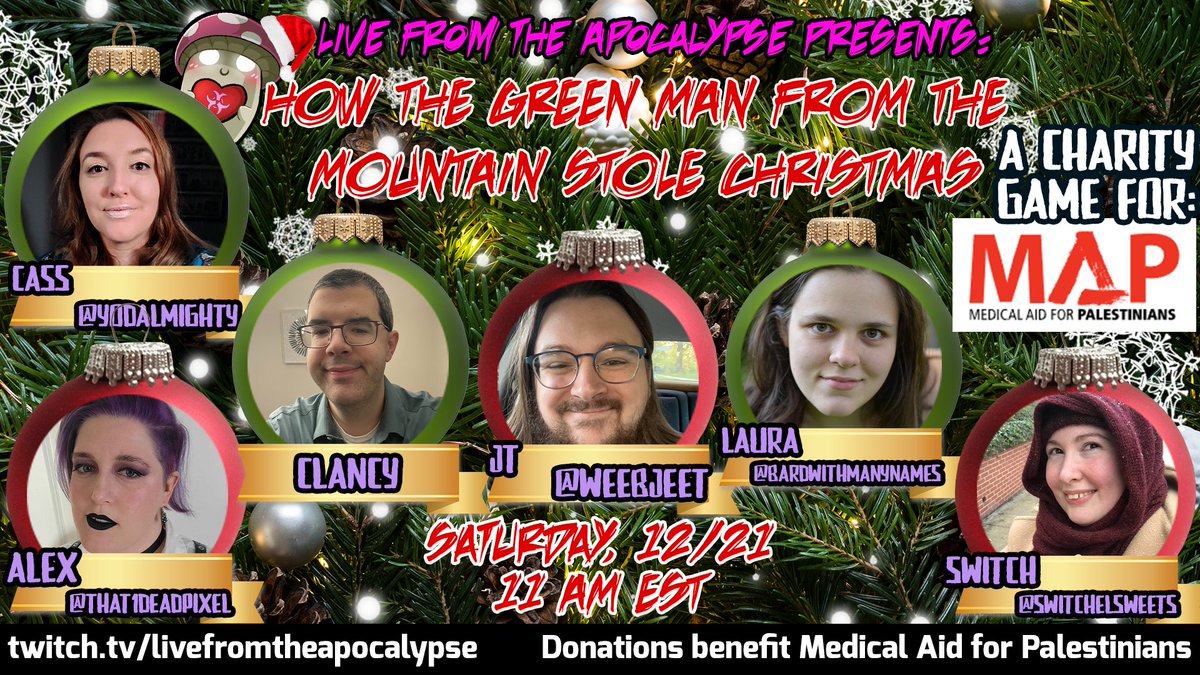 Kicking off this Haz-Mas morning with a holiday heist <3  over at twitch.tv/livefromtheapo… Join the holiday heisting at 11:00AM EST!