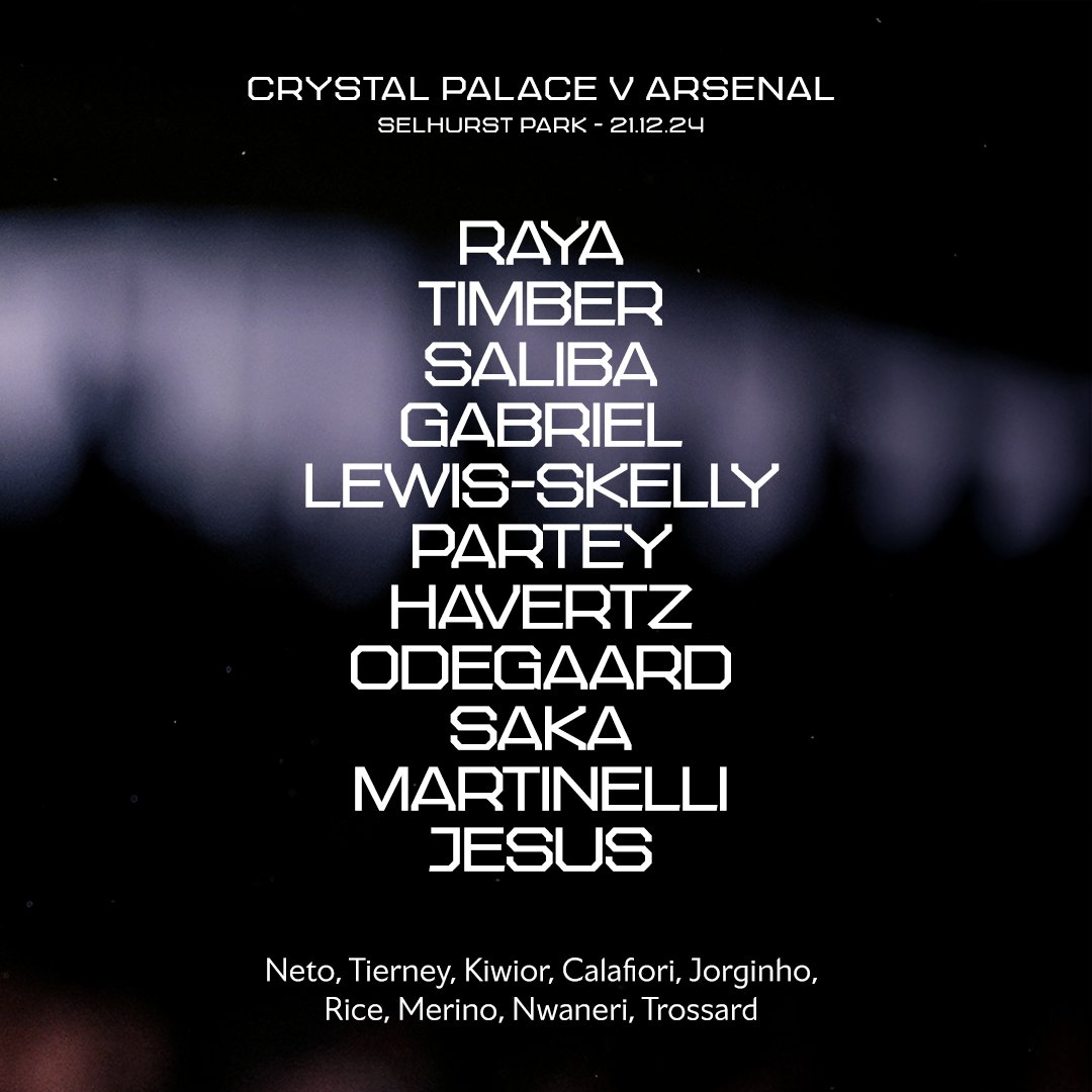 Arsenal's tweet photo. 🟣 𝗧𝗘𝗔𝗠𝙉𝙀𝙒𝙎 🔵

❤️ Saka makes 250th appearance
🔁 Havertz in the middle
⚡️Jesus leads the line

Full steam ahead for the task at hand, Gunners ✊
