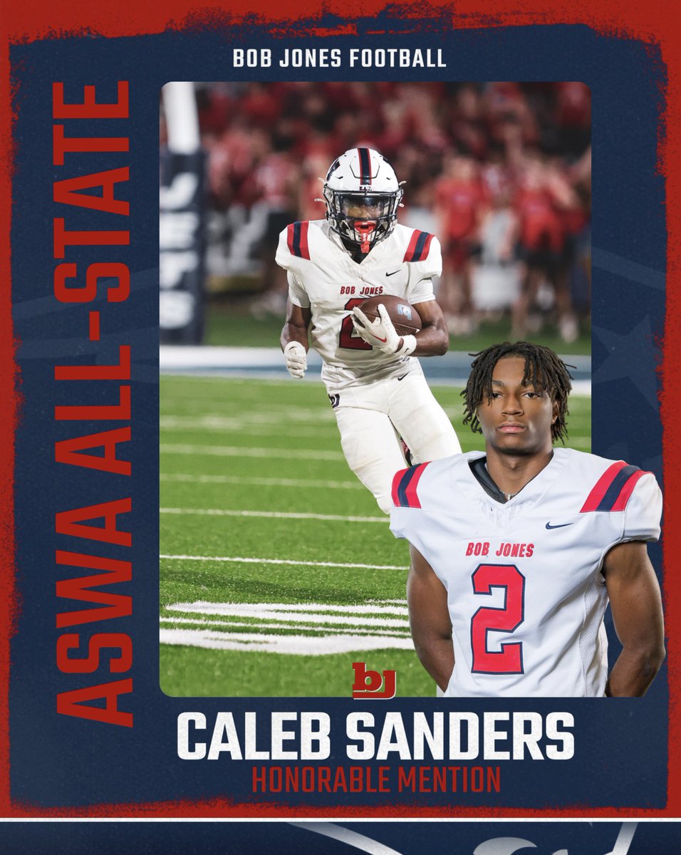 BJHS_Football's tweet photo. Congratulations to Caleb Sanders for being named ASWA All-State Honorable Mention! 

#BJP | #EAT https://t.co/bHaFPcIIFw