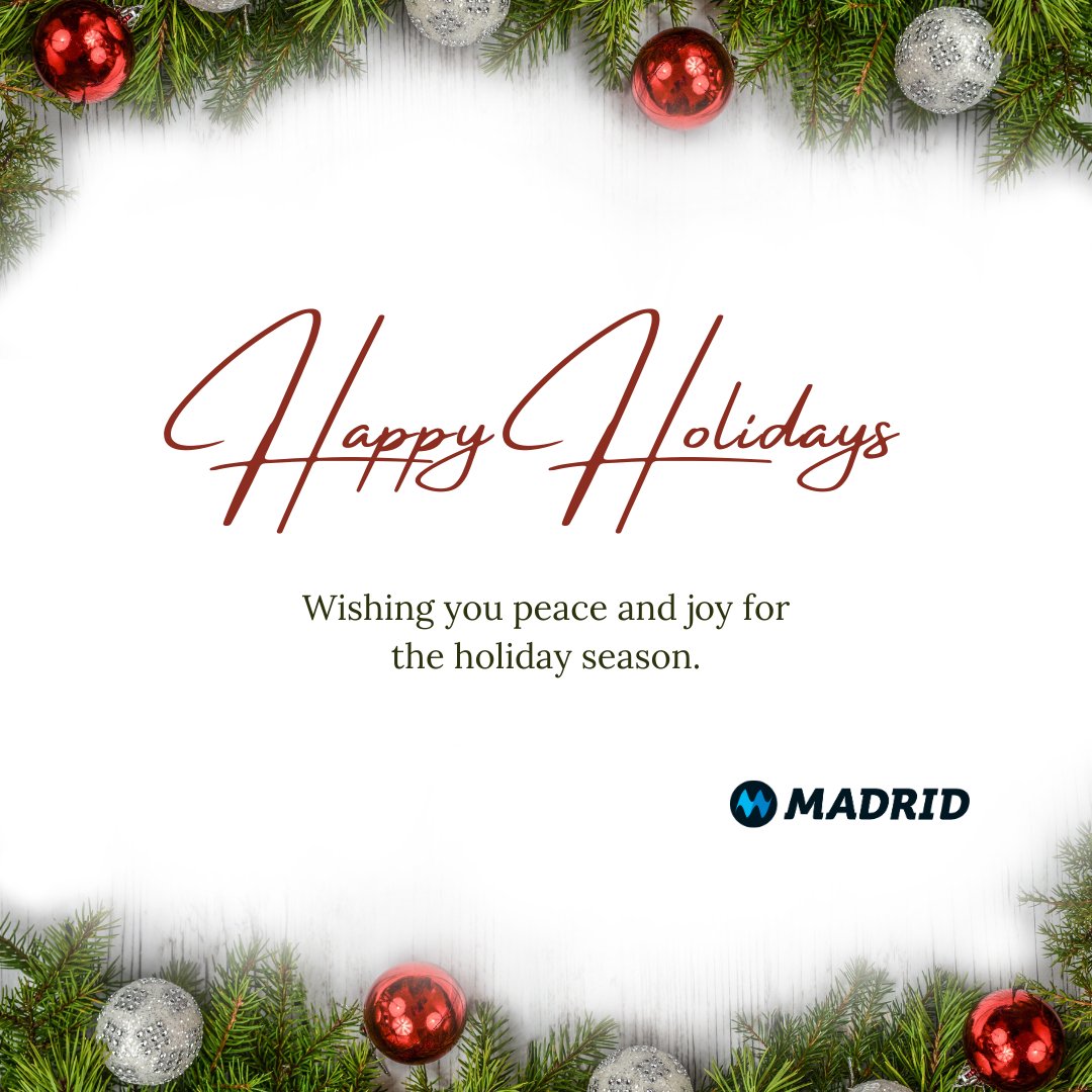 Warmest wishes this holiday season from the team at Madrid. We hope this time of year brings you happiness, peace, and wonderful memories with loved ones.