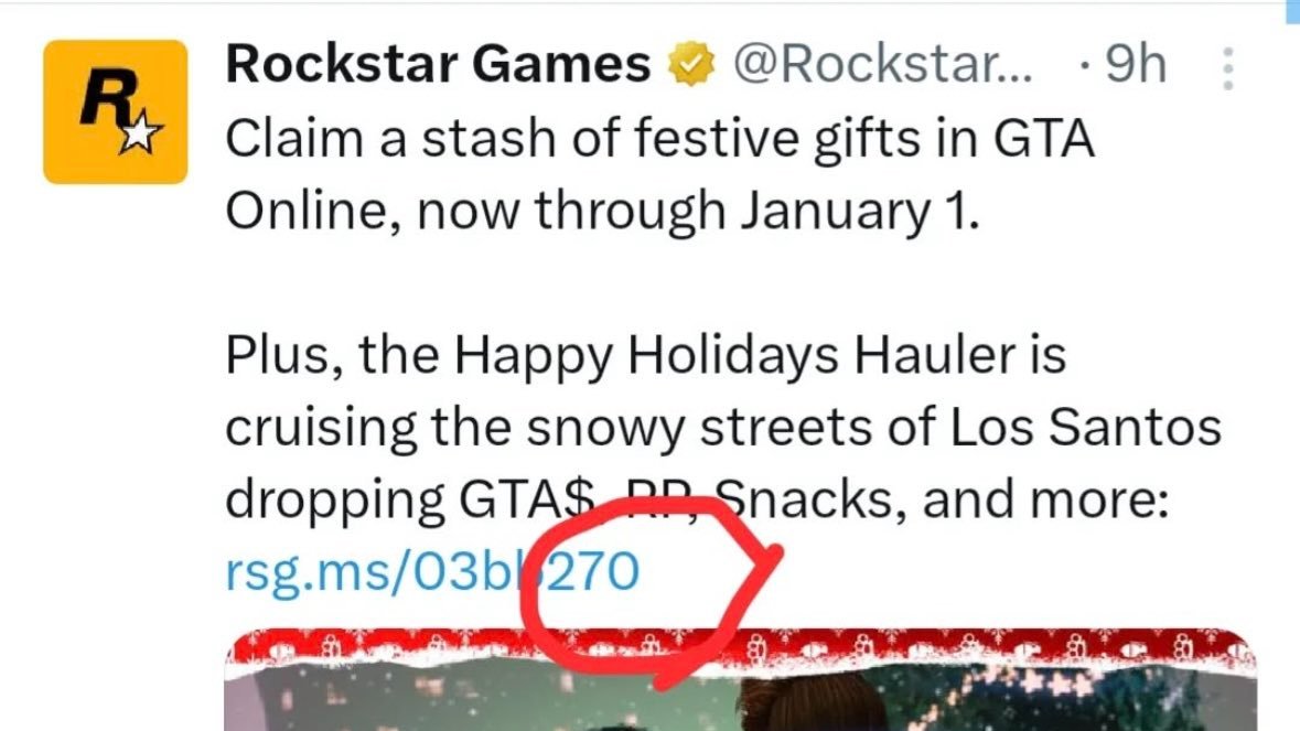 GTA6Alerts's tweet photo. GTA 6 Trailer 2 is 100% coming on 27th December. Here's why:

🔸Rockstar Games was founded on 27th Dec, 1998.
🔸Their instagram account currently has 27 posts.
🔸Trailer 1 has 27 written at exactly 27 seconds.
🔸Their recent post on X includes a link with 27 at the end. https://t.co/DNL3CAjvqt