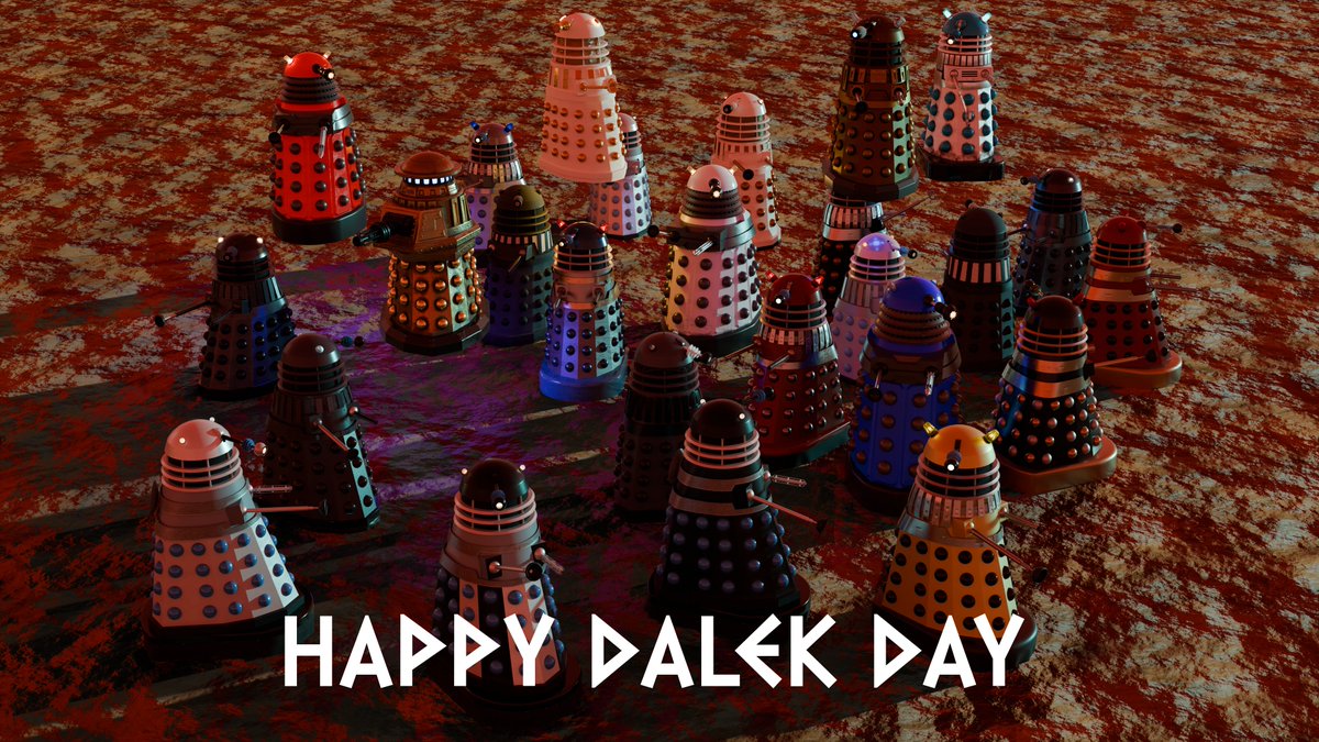 dalekray_'s tweet photo. happy dalek day everyone 61 years of the funny pepper pots
#dalek #dalekday #DoctorWho #doctorwhoart #dalekart #blender #b3d #render #art #blenderrender https://t.co/ltIXAv0N1f
