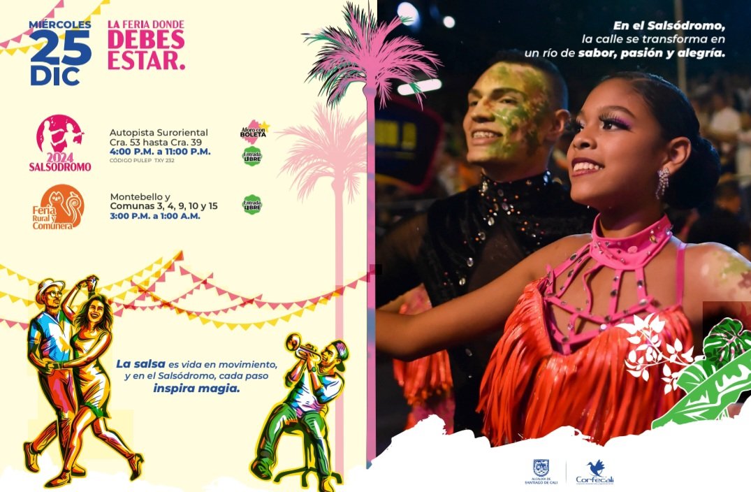 BLUPacifico's tweet image. Aquí está la programación oficial de la Feria de Cali. El 25 de diciembre la gran atracción será el desfile del Salsódromo, el 26 de diciembre comienza el Encuentro de Melómanos y Coleccionistas. #VocesySonidos