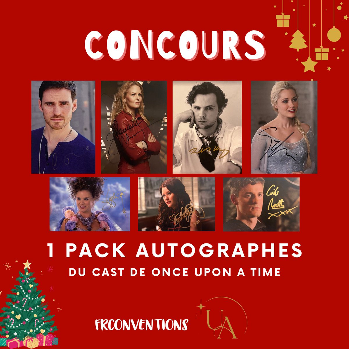 [CONCOURS NOËL 🎄]
Remporte un pack autographes du cast de #OUAT signé à la #FSTP de @Union_Assoc. Pour ce faire :
- RT ce tweet
- Follow <a href="/FrConventions/">Conventions France</a> + @Union_Assoc
- Abonne-toi à notre chaîne YouTube et commente cette vidéo : youtu.be/QysTWYIATP0

TAS le 04/01