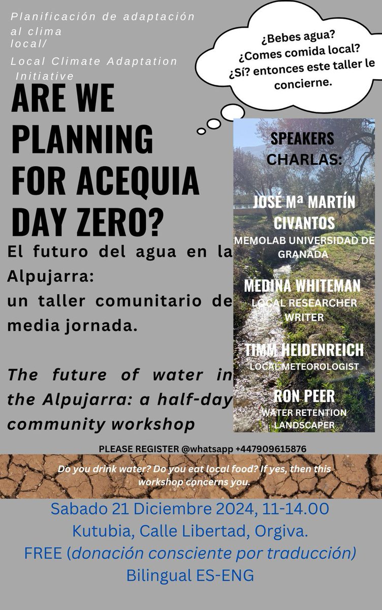 MEMOLabUGR's tweet photo. Hoy, nuestro compañero José Mª Martín Civantos, participa en el taller "Are we planning for acequia day zero? El futuro del agua en la Alpujarra: un taller comunitario de media jornada" que se está llevando a cabo en Órgiva. https://t.co/9qT1sodSgQ