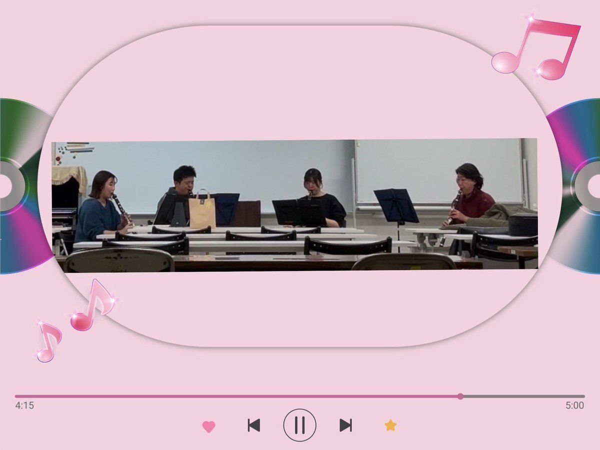 HimukaSoundCLUB's tweet photo. クラリネットから🎵
演奏曲:オーディションのための6つの小品(作曲:J.M.ドゥファイ)
アンサンブルコンテストの定番曲ではありますが、独特なスケールやベルトーンが多様され、なかなかの難曲です。本番は緊張しますが、4人での演奏を楽しんできます！ https://t.co/HUGf6AKJOt