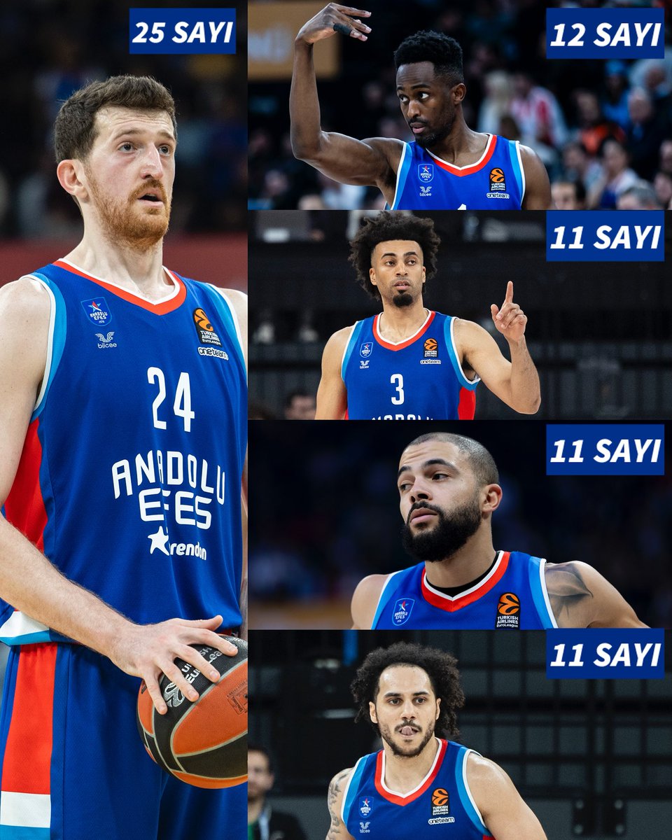 BU Bİ’ TAKIM OYUNU! 👊🏻

<a href="/AnadoluEfesSK/">Anadolu Efes SK</a>, Partizan karşısında 5 oyuncusu çift hanelere ulaştı. 🔵⚪️