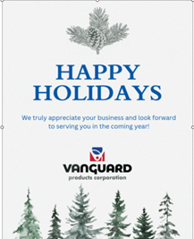 vanguardproduct's tweet photo. Vanguard Products wishes all our customers, friends, and family Happy Holidays and best wishes for a healthy and prosperous New Year! https://t.co/eg8te6lmjA
