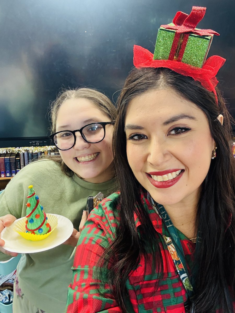 For our final book club meeting over the Inheritance Games by Jennifer Lynn Barnes we decorated sugar cone Christmas trees for the holidays. While we discussed shocking revealed secrets and crazy cliffhangers we were able to bond over this simple craft. #hshpilc #hcisdlibraries