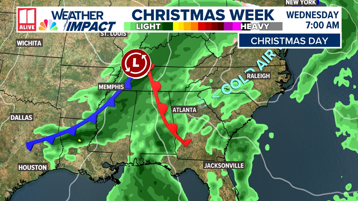 AmyHolsteinSF's tweet photo. ATLANTA — Although the odds are never in our favor, we can confirm that we will NOT have a white Christmas here across north Georgia. Instead, this year will be wet. https://t.co/IWZF67Odxw https://t.co/TNRFxV15Hs