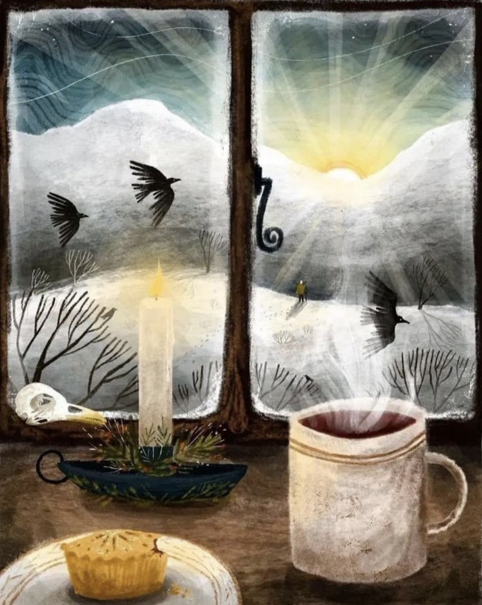 startrees72's tweet image. Solstice blessings, may the light return!  🎨 Elin Manon