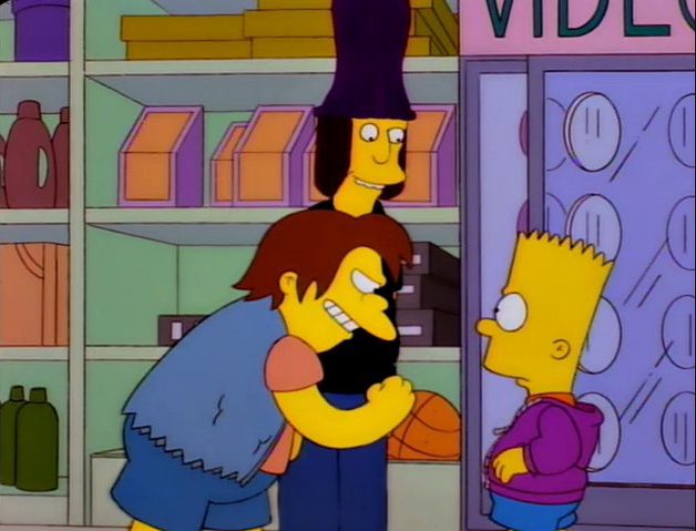 Bart, Dolph and Nelson in a local market