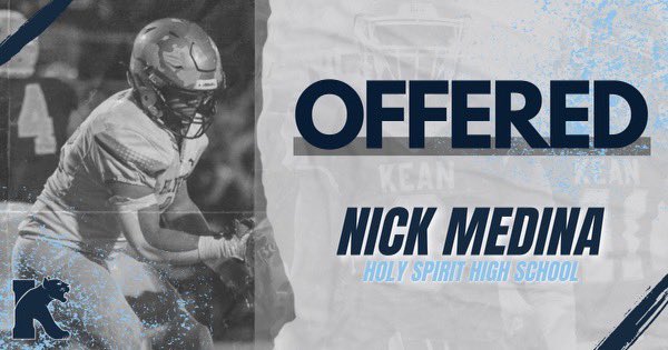 Nick Medina (@nickmedina2025) on Twitter photo After talking with <a href="/CoachEvanDurand/">Evan Durand</a>, I am extremely blessed to receive my first offer from Kean College!
<a href="/HSHS_FB/">Holy Spirit Football</a>
<a href="/CoachGarrett53/">🔥⬆️ Dan Garrett ✊🏻💪🏼</a> After talking with <a href="/CoachEvanDurand/">Evan Durand</a>, I am extremely blessed to receive my first offer from Kean College!
<a href="/HSHS_FB/">Holy Spirit Football</a>
<a href="/CoachGarrett53/">🔥⬆️ Dan Garrett ✊🏻💪🏼</a>