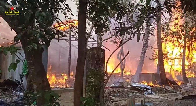 Official Statement Regarding the Fire Incident in Ward (4), Buthidaung Town 

 December 21, 2024  

On December 20, 2024, at approximately 4:27 PM, a fire broke out at the residence of Mr. Ali Juha in Ward (4), Buthidaung Town. The fire subsequently spread to neighboring houses,