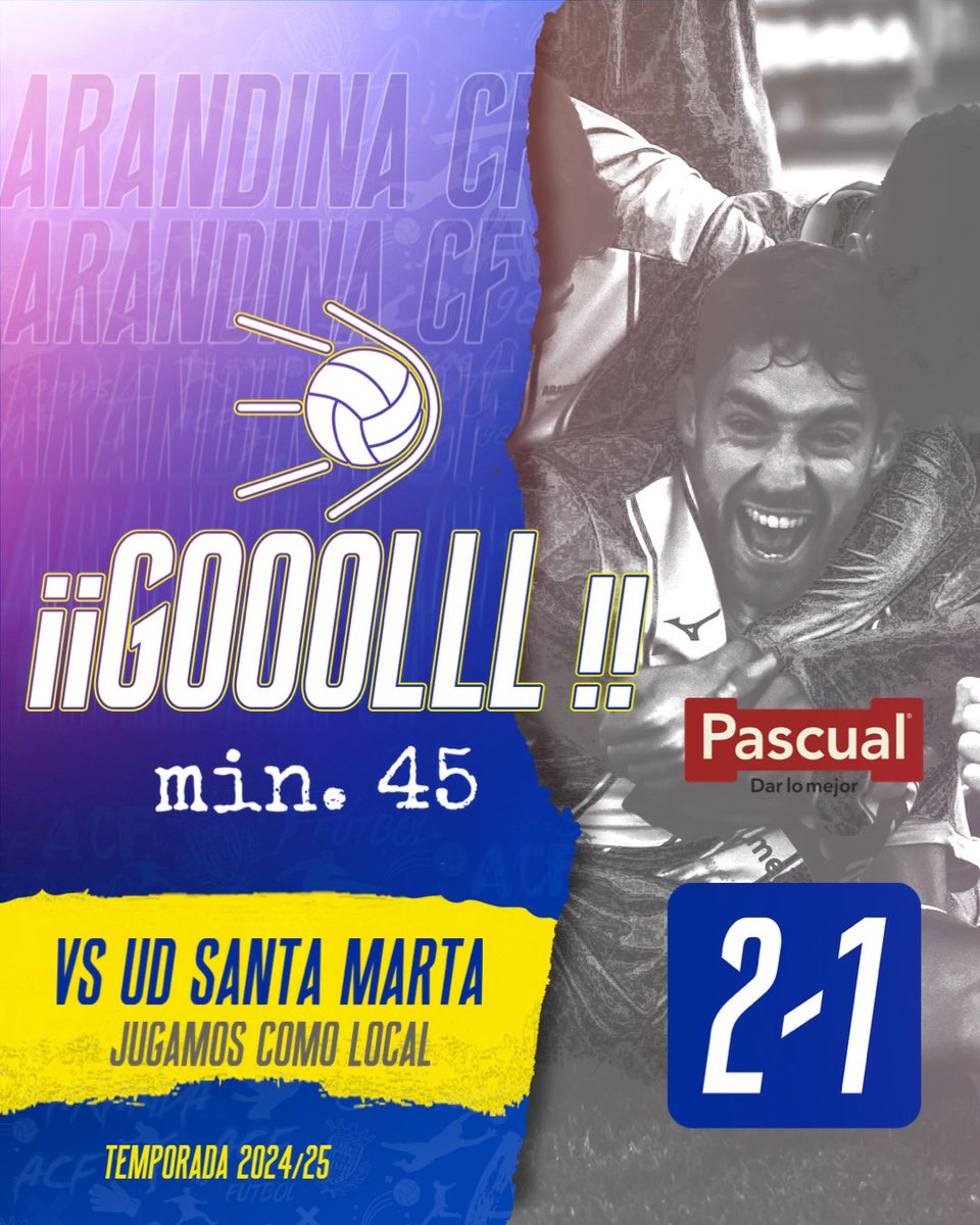 Goool de <a href="/_antonio1999/">Antonio Fernández</a> !!
Arandina CF VS <a href="/UDSantaMarta/">UD Santa Marta</a> 
¡Vamos equipo!

#somosArandina 🔵⚪
#somosClub
#somosFútbol ⚽