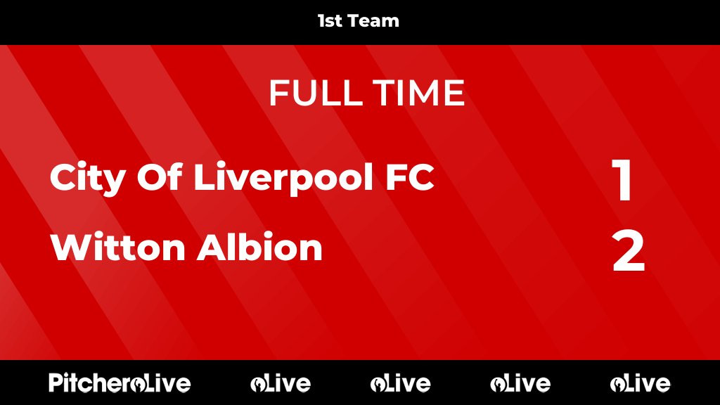 WittonAlbion's tweet photo. FULL TIME: City Of Liverpool FC 1 - 2 Witton Albion
#CITWIT #Pitchero
https://t.co/un9ra3OoRF https://t.co/ZVkxHpj9vD
