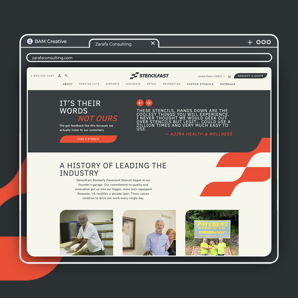 8AM_Creative's tweet photo. The new StencilFast site is live, and it's sporting some sporty new branding too. #webdesign #webdev #shopifysite #branding #visid #b2b https://t.co/JXzCMBLpT3
