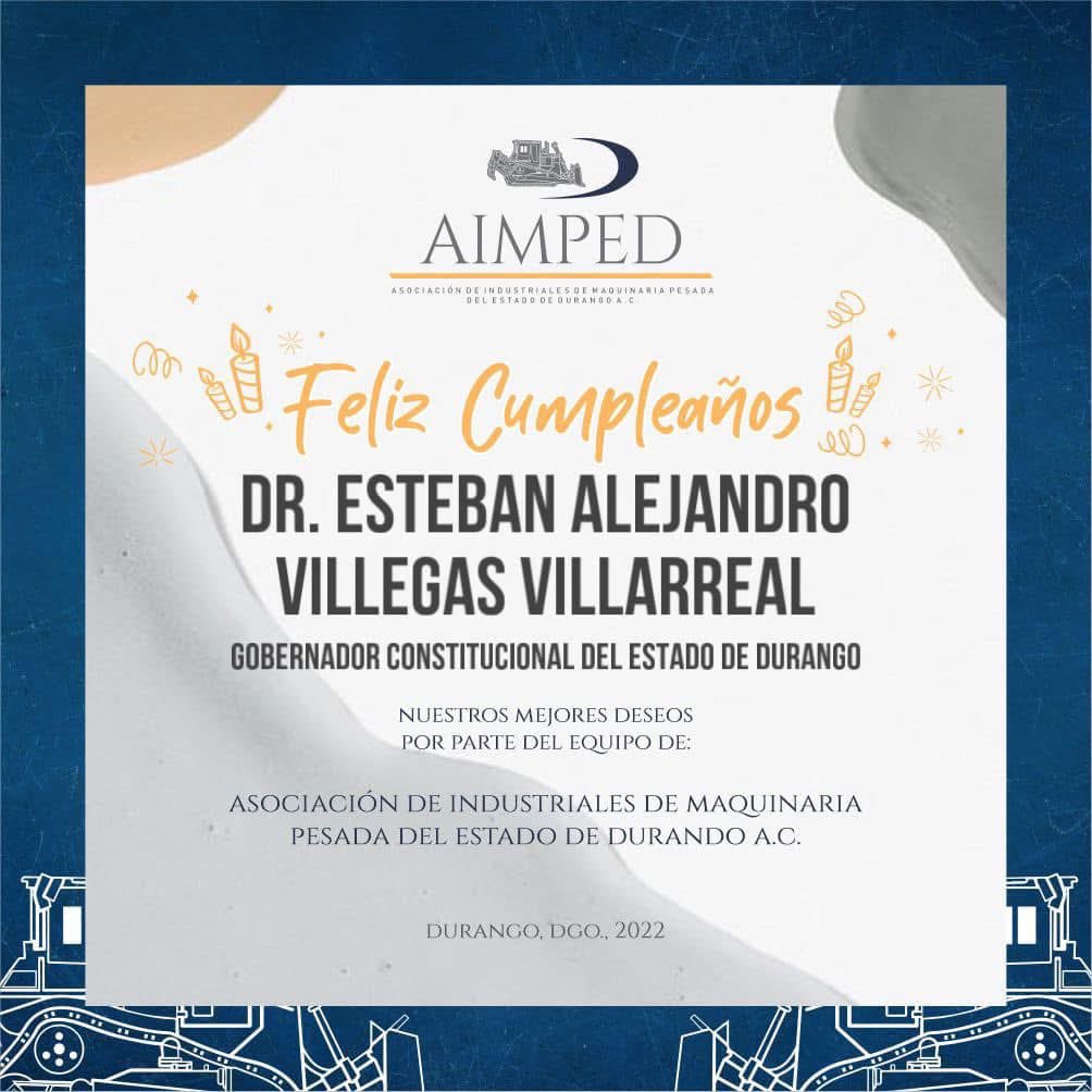 Muchas Felicidades al Dr. Esteban Villegas Villarreal <a href="/EVillegasV/">Esteban Villegas V.</a> por su cumpleaños, le mandamos un fuerte abrazo y nuestros mejores deseos siempre! De parte de todo el equipo de Maquinaria Pesada. <a href="/SGGDurango/">Secretaría General de Gobierno del Estado Durango</a>