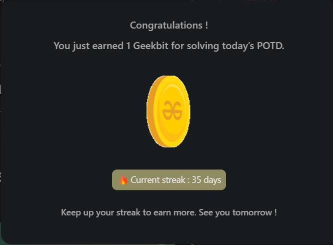 Goutam Mukherjee (@n0ob_coder) on Twitter photo #Day35 of <a href="/geeksforgeeks/">GeeksforGeeks</a> 160 days Challenge: 🚀🔥
Solved - Problem 37 #POTD: Rotate by 90 degree✅
#geekstreak2024 #gfg160 #gfg #potd #geeksforgeeks #LearnInPublic #Day35 of <a href="/geeksforgeeks/">GeeksforGeeks</a> 160 days Challenge: 🚀🔥
Solved - Problem 37 #POTD: Rotate by 90 degree✅
#geekstreak2024 #gfg160 #gfg #potd #geeksforgeeks #LearnInPublic