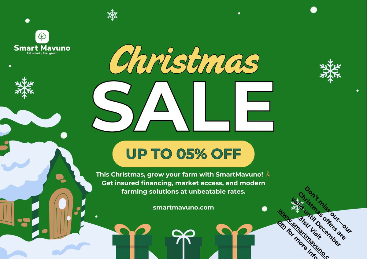 Give your farm the gift of growth! 🎄 Enjoy exclusive discounts on SmartMavuno services this Christmas