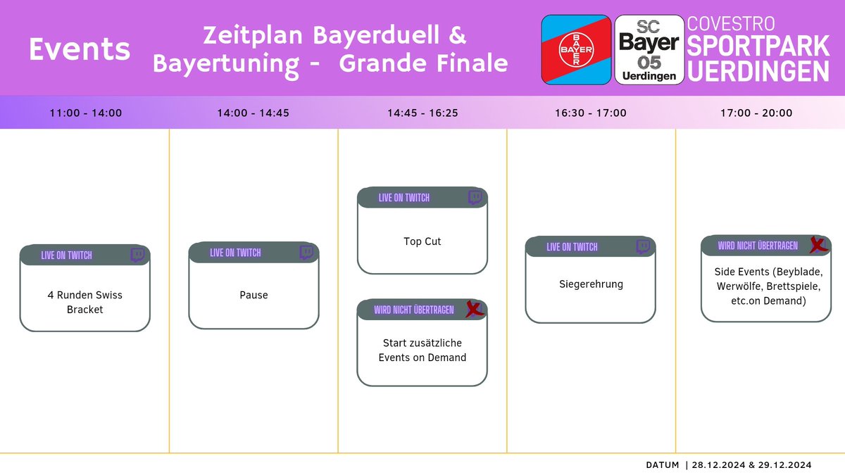 Es ist nur noch eine Woche bis zu unserem finalen Bayercup!
Einlass ist ab 10 Uhr und nach Ende der Turniere könnt ihr noch für Freeplay bleiben. Mehr Infos für unser Event folgen die Tage, also bleibt gespannt!
#esport #gaming #SuperSmashBros #yugioh