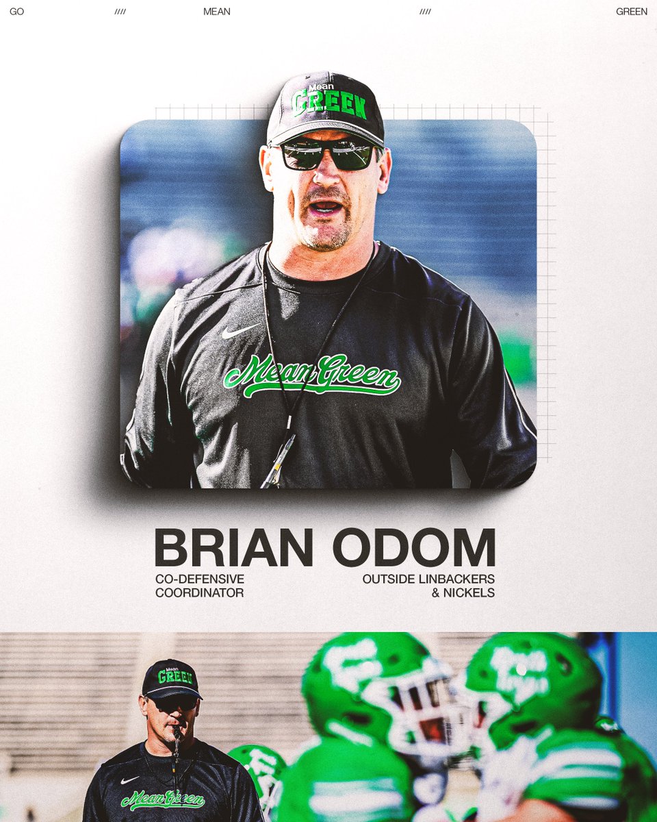 🚨New Title🚨

<a href="/CoachBOdom/">Brian Odom</a> has been promoted to Co-Defensive Coordinator, Outside Linebackers, and Nickels Coach!

#GMG🦅