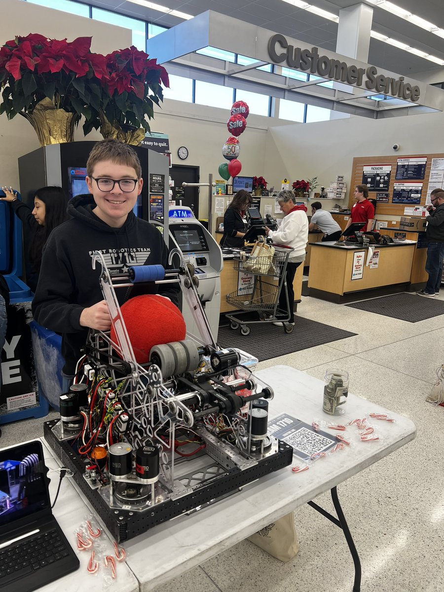 Come get all of your holiday goodies and see our new outreach robot at Hy-Vee on 119th! <a href="/Ravonics1710/">FIRST Team 1710</a> will be bagging for tips until 4 pm!