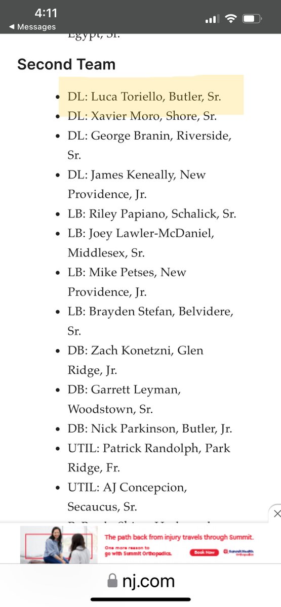 2nd Team All State DL. Congrats to the rest of the NJ players, especially my <a href="/football_butler/">Butler H.S. Football (NJ)</a> teammates.