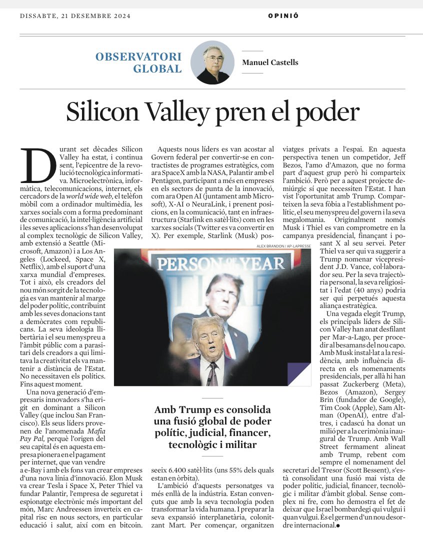 'Silicon Valley pren el poder'. La radiografia inquietant de Manuel Castells LV <a href="/raymerichp/">Ramon Aymerich</a> @QuimBrugue <a href="/joanqueralto/">Joan Queraltó</a> <a href="/subirats9/">joan subirats</a> <a href="/ricardgoma/">ricard gomà</a> <a href="/jlmarti2075/">José Luis Martí</a> <a href="/AlexHinojo/">Àlex Hinojo</a> <a href="/ictlogist/">Ismael Peña-López</a> <a href="/eniubo/">Esther Niubó</a> <a href="/angcastineira/">Àngel Castiñeira</a> <a href="/montserrat_tura/">montserrat_tura</a> <a href="/daniInnerarity/">Daniel Innerarity @daniel-innerarity.blsky.social</a> <a href="/psalaburu/">pello salaburu</a> <a href="/XavierFerras/">Xavier Ferràs</a>
