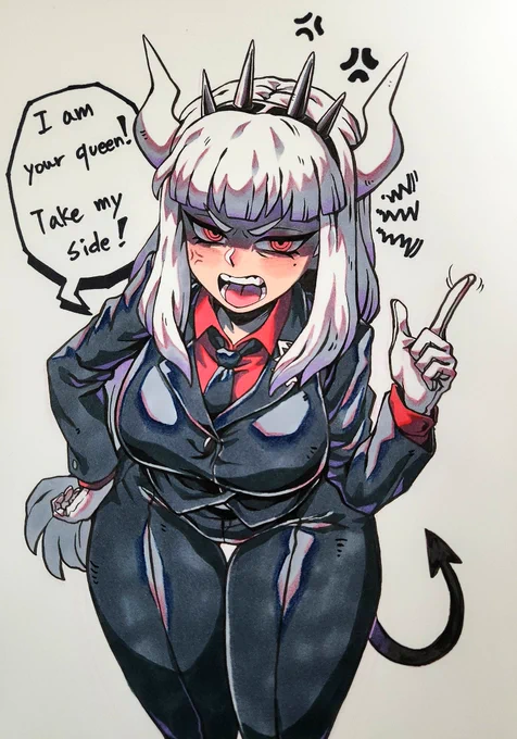 Helltaker - LuciferThis is the Queen of Hell I drew before! Our queen! I have so much fun every time I draw it haha! Thanks for watching! 
