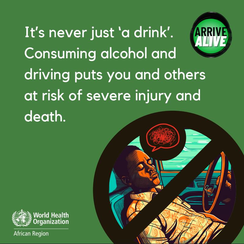 WHOAFRO's tweet photo. Celebrating the holiday season with family and friends? 🎄

#CelebrateSafely! 🍷 Drink driving doesn’t just endanger you—it puts pedestrians, cyclists, and other drivers at risk too.

⚠️ Make the right choice. Don't drink and drive. #ArriveAlive https://t.co/s9Sy7GEk5U