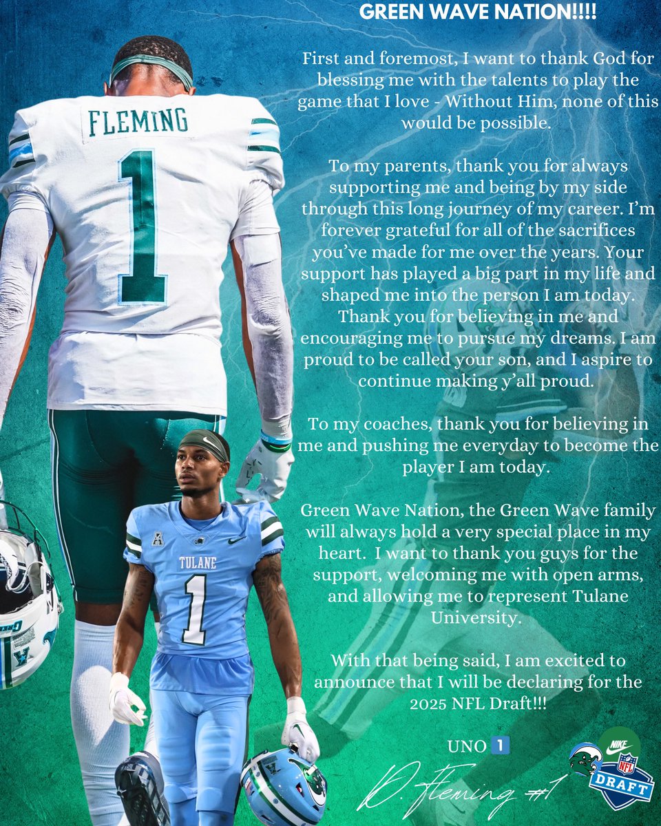Thank You Tulane💙💚 #RollWave 🌊
-UNO1️⃣