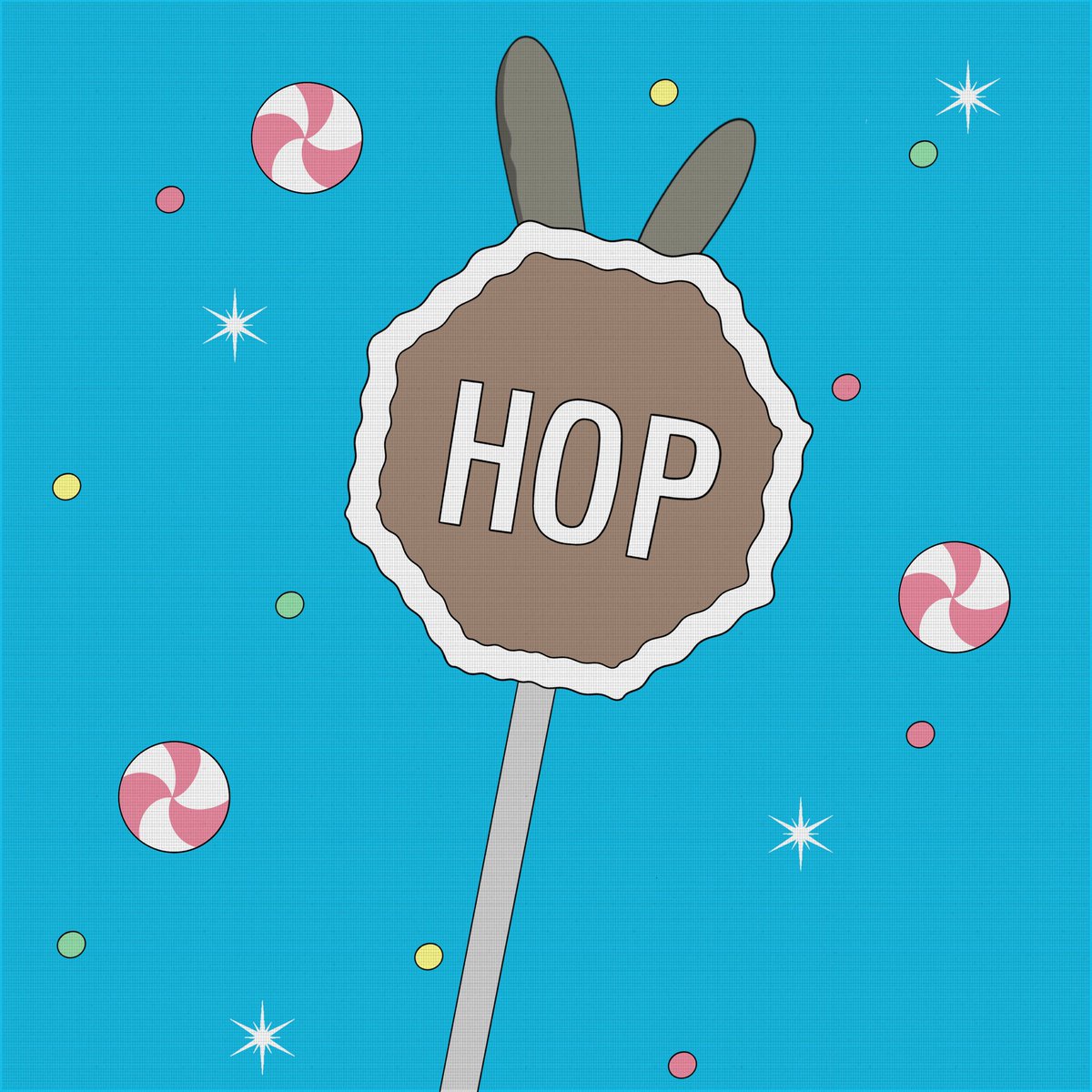 Look left, look right—no stopping here, just hop. 🐰❄️🎄🍬