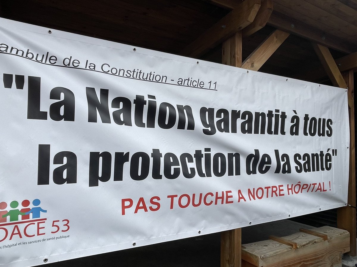 Ce matin à Mayenne, aux côtés de tous ceux qui défendent un hôpital de qualité en proximité, ouvert 7/7, 24/24. 
Maternité, urgences : nous avons besoin de soignants mieux reconnus et plus nombreux. 

Notre santé ne peut pas dépendre de notre code postal.