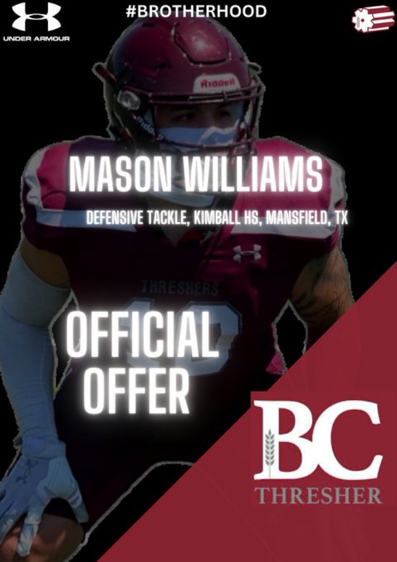 Mason Demetrius Williams (@masondlion07) on Twitter photo Had a Great Conversation yesterday with <a href="/TheTerryCook/">Coach Terry Cook</a> blessed to receive this offer and I want thank God for this opportunity and Thank you <a href="/DungeonDFW/">Bertram Lawrence Sr</a> and <a href="/MWill0717/">McCullen Williams</a> for everything leading up to now I don't know where I would be without yall.
<a href="/CoachMillerBC/">Kade Miller</a>
<a href="/MikeGant99/">Mike Gant</a> Had a Great Conversation yesterday with <a href="/TheTerryCook/">Coach Terry Cook</a> blessed to receive this offer and I want thank God for this opportunity and Thank you <a href="/DungeonDFW/">Bertram Lawrence Sr</a> and <a href="/MWill0717/">McCullen Williams</a> for everything leading up to now I don't know where I would be without yall.
<a href="/CoachMillerBC/">Kade Miller</a>
<a href="/MikeGant99/">Mike Gant</a>