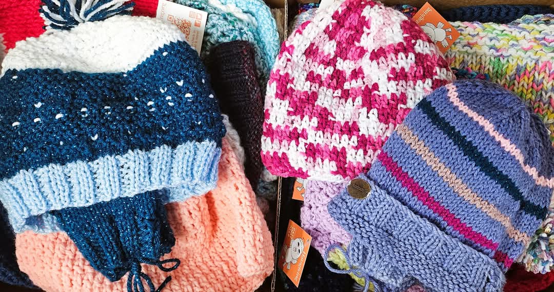 These hats will warm the heads of kids with cancer in Providence, RI, Flint, MI, Wilmington, DE, and New York City. Thanks for all of your donations.<a href="/Nemours/">Nemours Children's Health</a> <a href="/MSKCancerCenter/">Memorial Sloan Kettering Cancer Center</a> <a href="/HurleyMedical/">Hurley Medical</a> <a href="/BrownUnivHealth/">Brown University Health</a>