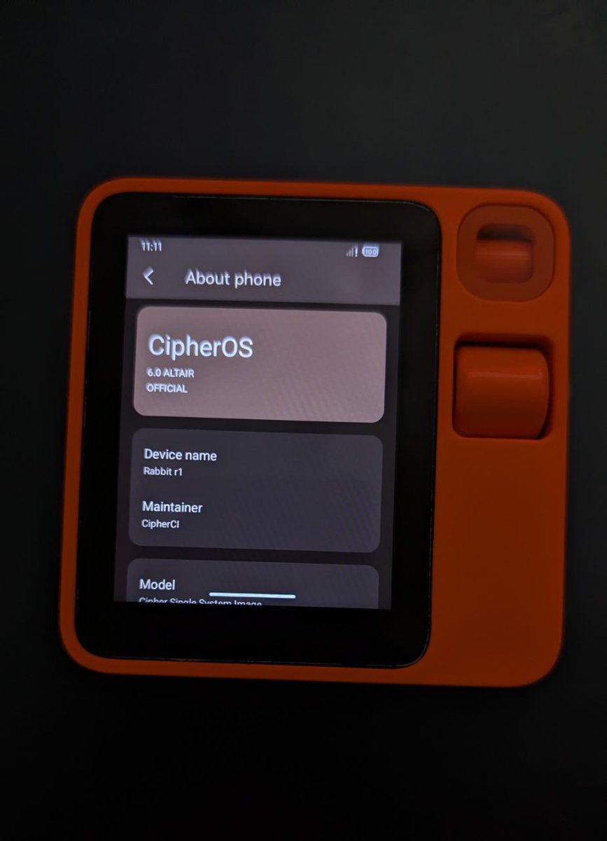 CipherROM's tweet image. CipherOS on rabbit r1.
@rabbit_hmi @xdadevelopers
@techyminati @HashtagCyber
#CipherOS #CipherOS6 #RabbitR1 #Android15