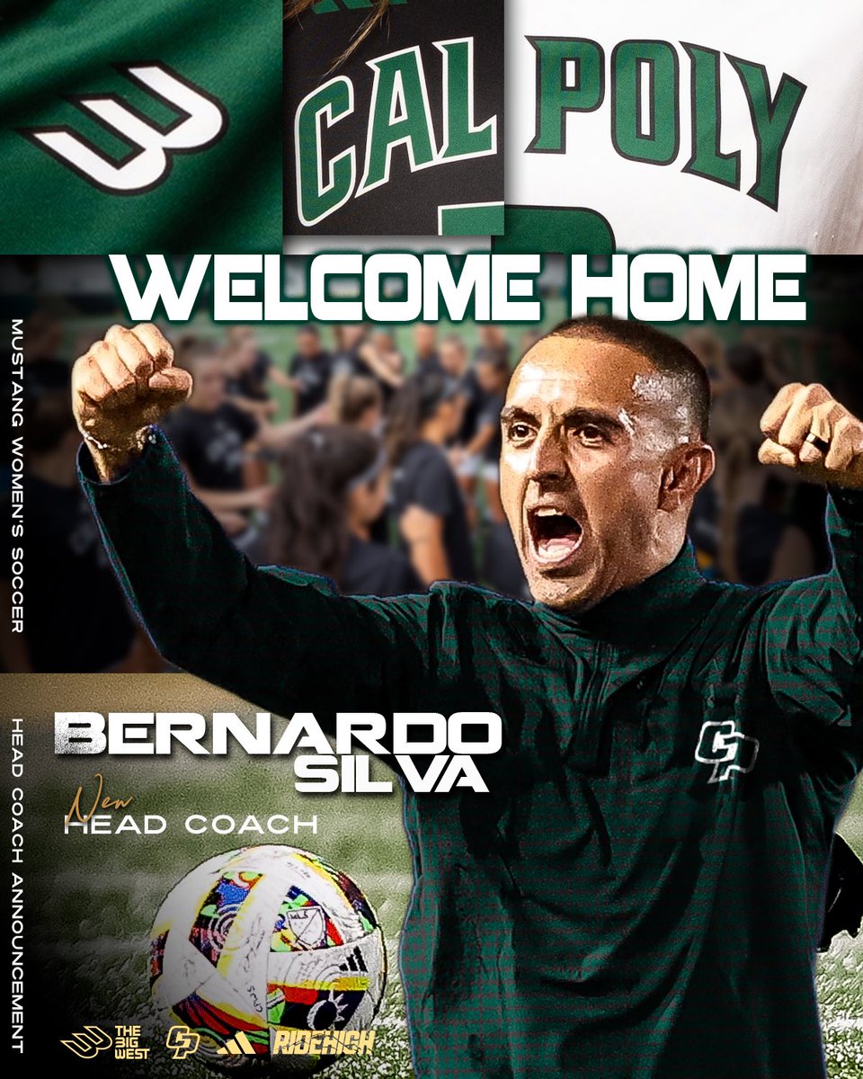 Cal Poly Women's Soccer (@cpwomenssoccer) on Twitter photo We’re extremely excited to announce that <a href="/coachbsilva/">Bernardo Silva</a> has been named our new head coach 👏 He led Cal State Bakersfield to unprecedented heights the last two years and previously served as an assistant on our staff from 2013-16!
📰: bit.ly/3VRd0dX
#RideHigh🐎⚽️ We’re extremely excited to announce that <a href="/coachbsilva/">Bernardo Silva</a> has been named our new head coach 👏 He led Cal State Bakersfield to unprecedented heights the last two years and previously served as an assistant on our staff from 2013-16!
📰: bit.ly/3VRd0dX
#RideHigh🐎⚽️