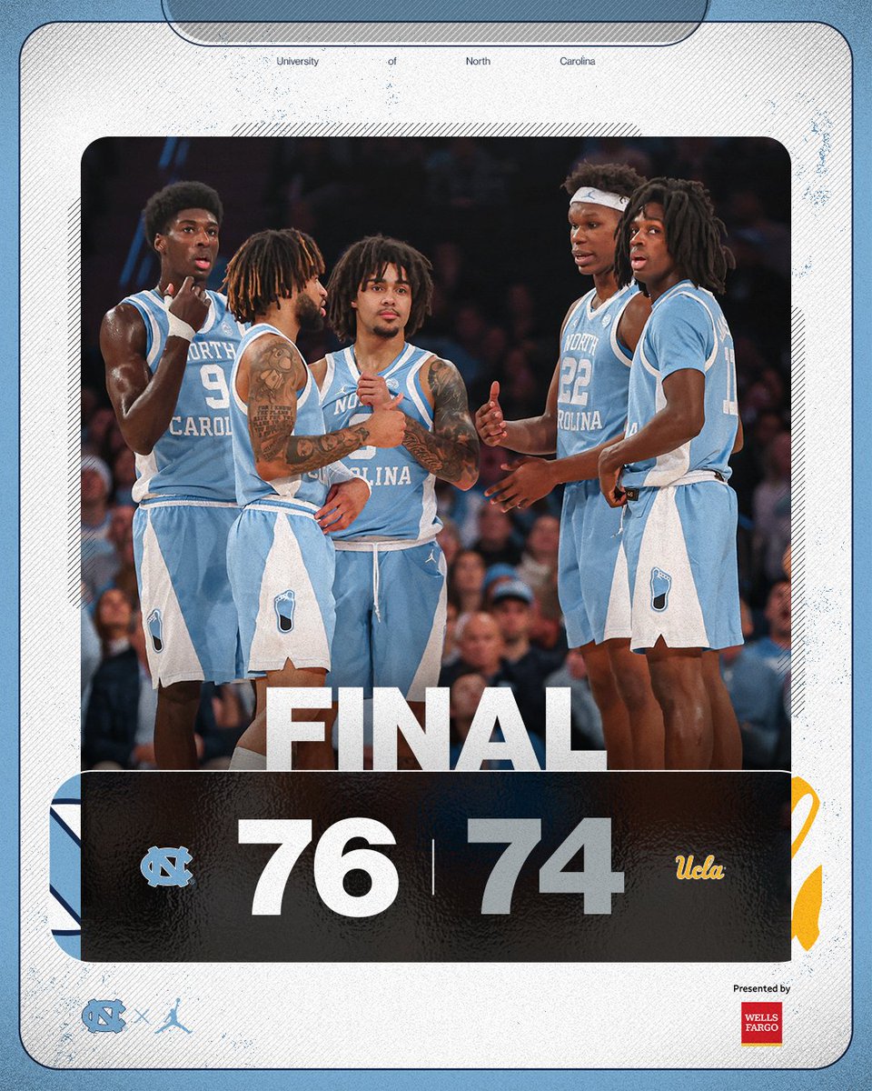 HEELS WIN.

#CarolinaFamily | <a href="/WellsFargo/">Wells Fargo</a>