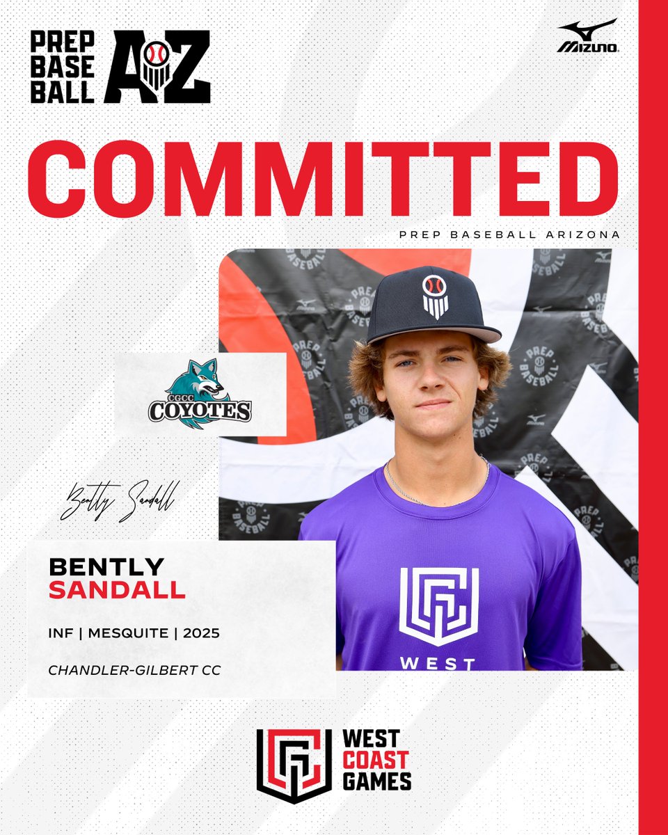 Prep Baseball Arizona (@prepbaseballaz) on Twitter photo 🚨𝐂𝐎𝐌𝐌𝐈𝐓𝐌𝐄𝐍𝐓 𝐀𝐋𝐄𝐑𝐓🚨
'25 INF Bently Sandall (Mesquite) has announced his commitment to Chandler-Gilbert CC.
Sandall is the 8th commitment from Team Arizona at the 2024 West Coast Games in October.
👤 loom.ly/xJ-rQc4 | <a href="/bentlysandall34/">Bently Sandall</a> 🚨𝐂𝐎𝐌𝐌𝐈𝐓𝐌𝐄𝐍𝐓 𝐀𝐋𝐄𝐑𝐓🚨
'25 INF Bently Sandall (Mesquite) has announced his commitment to Chandler-Gilbert CC.
Sandall is the 8th commitment from Team Arizona at the 2024 West Coast Games in October.
👤 loom.ly/xJ-rQc4 | <a href="/bentlysandall34/">Bently Sandall</a>