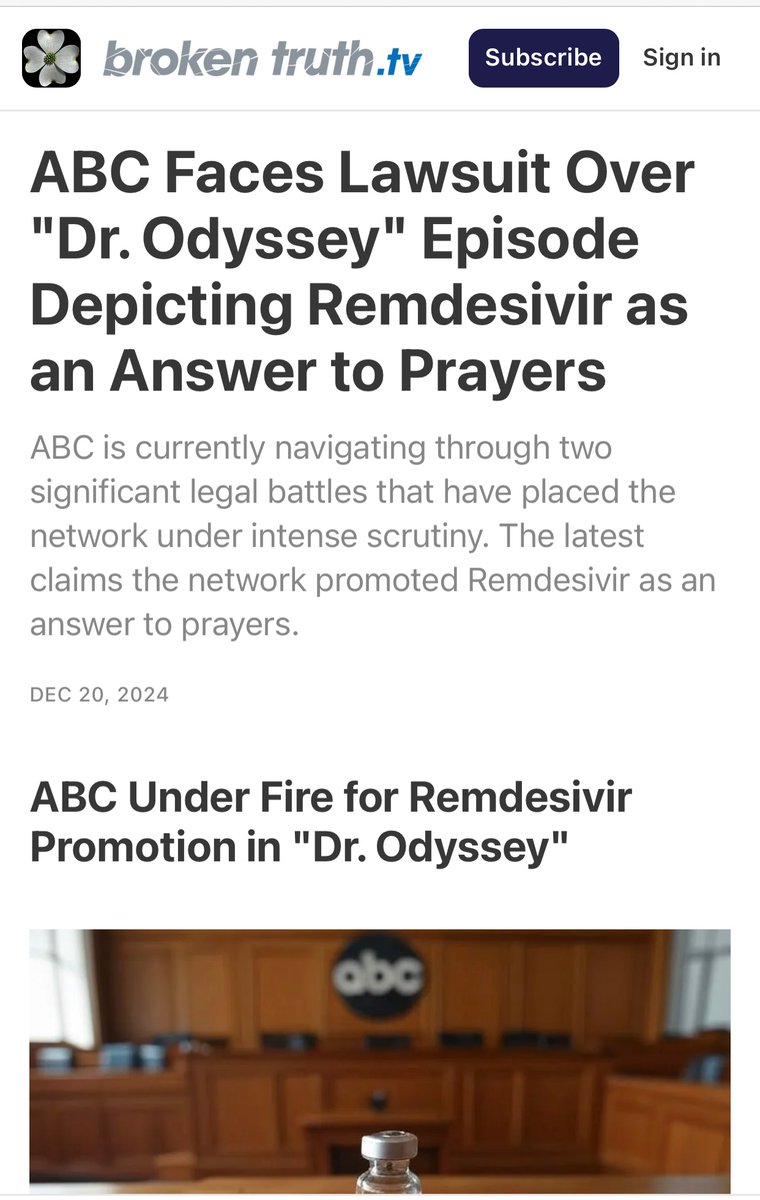 TruthUnitesUs's tweet photo. “While the network recently resolved a defamation lawsuit, it now faces a new and potentially more damaging controversy over the portrayal of Remdesivir/Veklury® in their television series, "Dr. Odyssey."
#Remdesivir❌☠️
#RunDeathIsNear🚫
https://t.co/J88SRpib52
@sjscher
@NamasteYogaSpa
@FormerFeds
@DailyCaller
@zerohedge