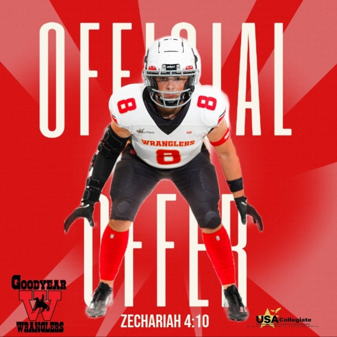 Beyond blessed and grateful to receive my 12th offer from Goodyear Wranglers!! <a href="/CoachFunch/">Paul Funches</a> <a href="/Coach_AZ1/">Coach_AZ</a> <a href="/PRBearsFootball/">Palmetto Ridge Football</a>