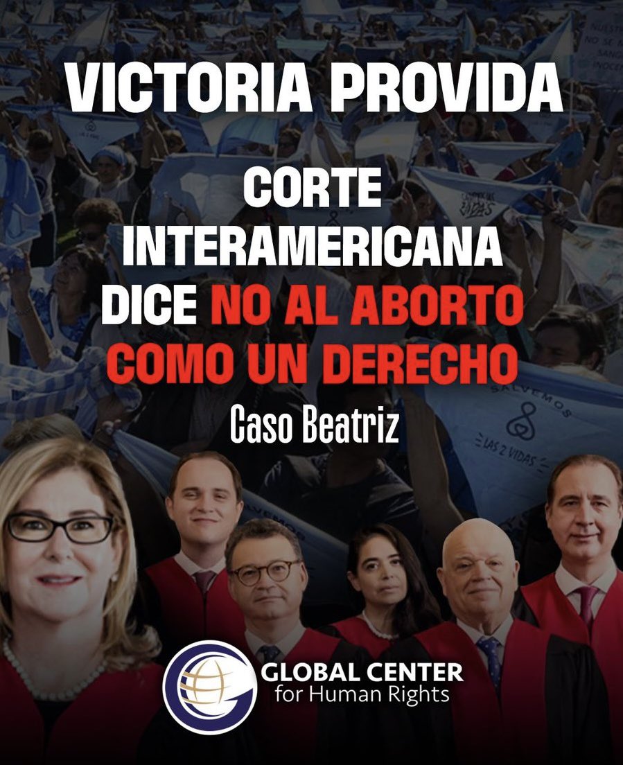 La Corte Interamericana de Derechos Humanos nos dió un gran regalo para esta Navidad. Confirmó que no existe el derecho al Aborto en el Sistema Interamericano de Derechos Humanos.   
<a href="/ProvidaLiga/">Provida Liga 💙</a> <a href="/LideresXlaVida/">Líderes por la Vida y la Familia</a> 
#CasoBeatriz