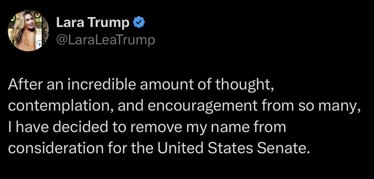 Translation: She was just told Desantis isn’t picking her.