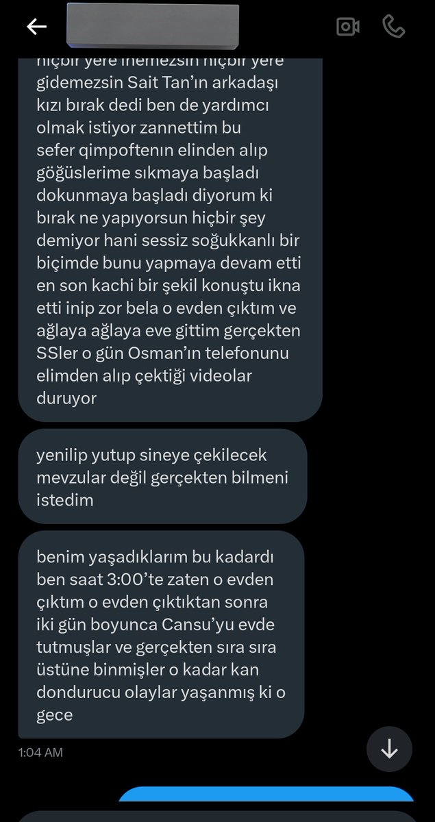 O gün Ege Taştan, Qimp, Blu3berry(Cansu) ve Kachi'nin yanında bulunan başka bir Kız bana ulaştı ve attığı mesajlar böyle.
İddiaya göre gece 03.00 a kadar takılıyorlar ardından bu kız oradan ayrılıyor. Blu3berryi evde iki gün zorla tutuyorlar. +++