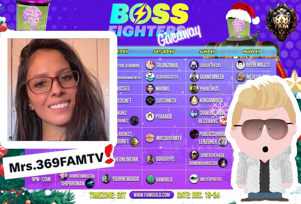 We are streaming with <a href="/Mrs369FAMTV/">Mrs.369FAMTV</a> and Fam Guild!

<a href="/BossFightersX/">BOSS FIGHTERS ⚡️ $BFTOKEN</a> giving away 50usd and NFTs!

100 people watching come 
join!!!-&gt; twitch.tv/doughype