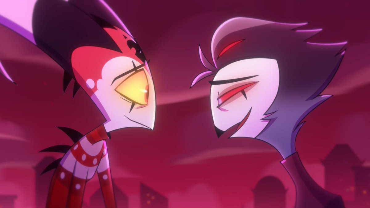 stloas's tweet photo. i just noticed that the reason why they had that little awkward pause at the end of the dance was because blitz caught stolas staring at his lips, and then he mimicked him by staring at his lips instead BUT STOLAS NOTICED IT SO THEY BOTH REALISED THEY WANTED TO KISS EACH OTHER https://t.co/s3mED0x5ap