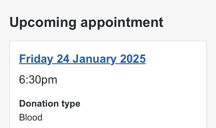 Claire M (@gelisem30) on Twitter photo Ouch..#Casualty tonight was emotional/powerful. All about the vital service of <a href="/GiveBloodNHS/">Give Blood NHS 🩸🩹</a>. Mixing the drama with accounts from real life.
I’m booked in for January. Join me?
Slots available all over Xmas break - best gift you can give 🩸#ifyoucanpleasedo Ouch..#Casualty tonight was emotional/powerful. All about the vital service of <a href="/GiveBloodNHS/">Give Blood NHS 🩸🩹</a>. Mixing the drama with accounts from real life.
I’m booked in for January. Join me?
Slots available all over Xmas break - best gift you can give 🩸#ifyoucanpleasedo